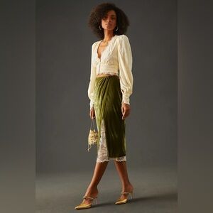 Anthropologie velvet pencil skirt